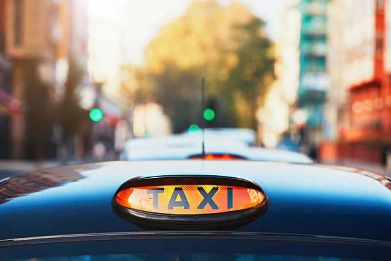 Luminoso Táxi Preto Contato Porangaba - Luminoso de Led para Táxi