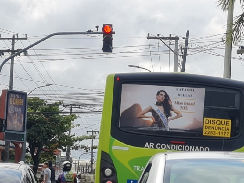 Propaganda de ônibus Flamengo - Propaganda em Vidro Traseiro de ônibus