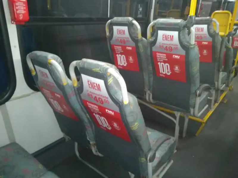 Propaganda ônibus Vila Invernada - Propaganda em Vidro Traseiro de ônibus