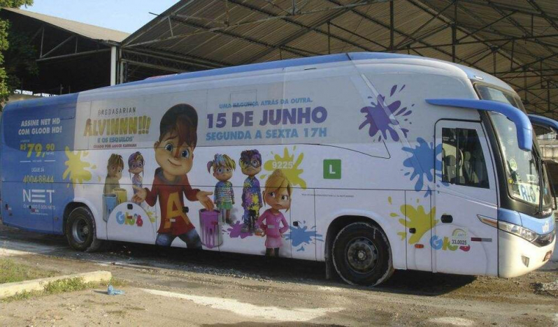 Propaganda para Envelopamento de ônibus República - Mídia em ônibus Envelopado